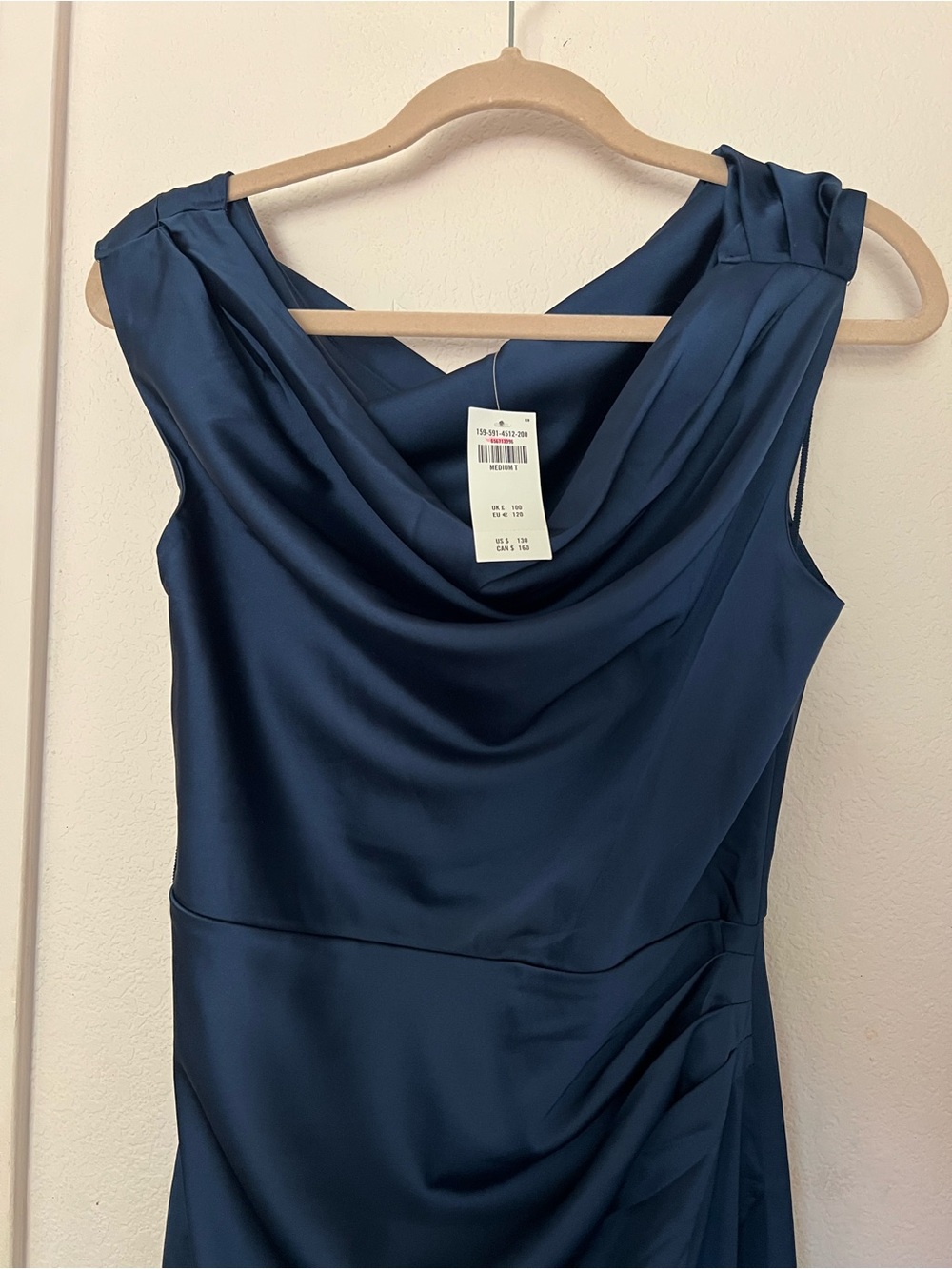 Abercrombie & Fitch Navy Draped Elegant Dress